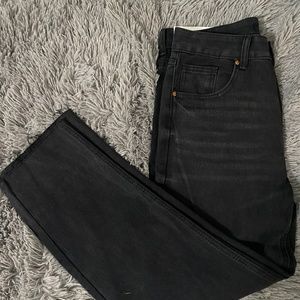 Black Straight Leg Mom Jeans